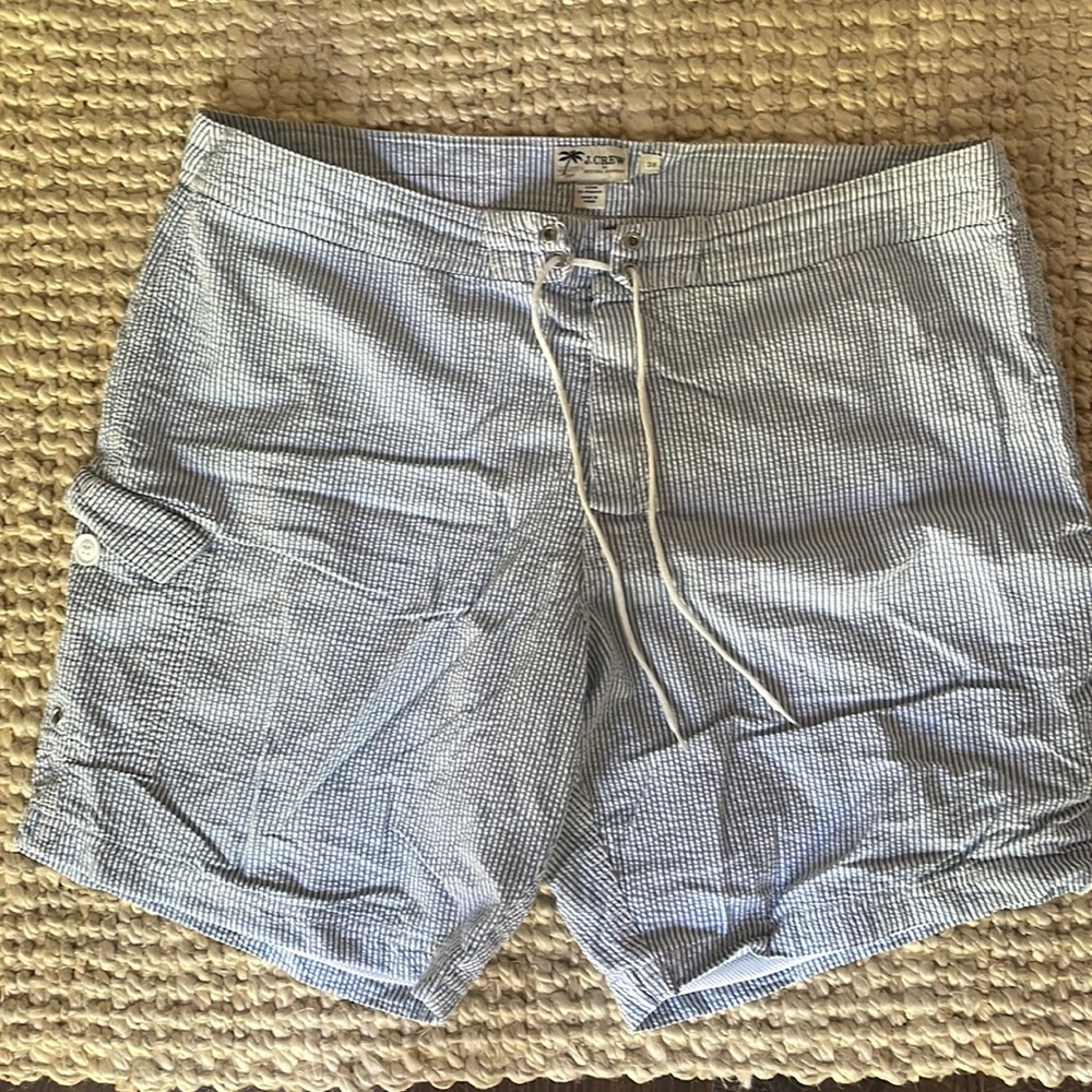 JCrew mens seersucker bathing suit with lining, size 38